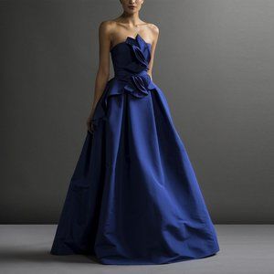 Carolina Herrera Faille Ruffle Front Gown Sample